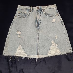 NWOT distressed denim skirt